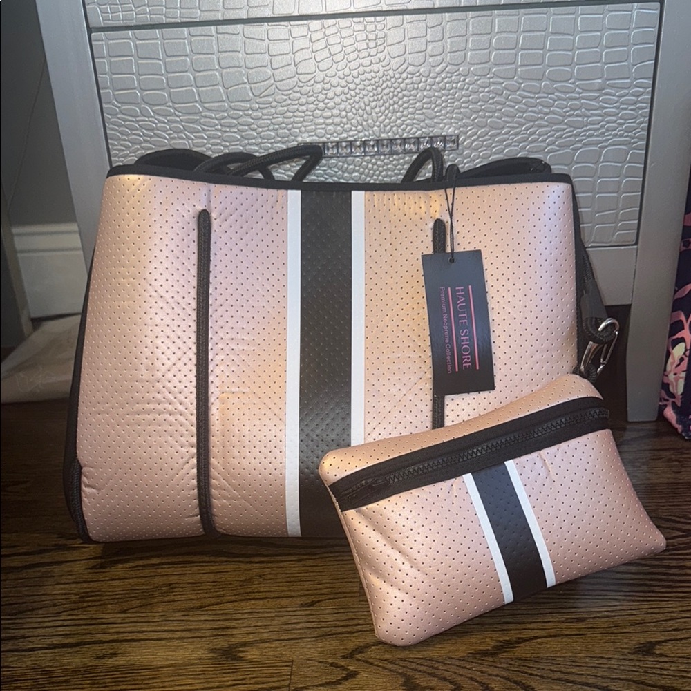 Stylish Pink and Black Tote Bag- The Greyson
